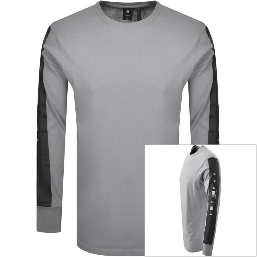 Alternative Image for ProductG Star Raw Taped Long Sleeved T Shirt Grey1